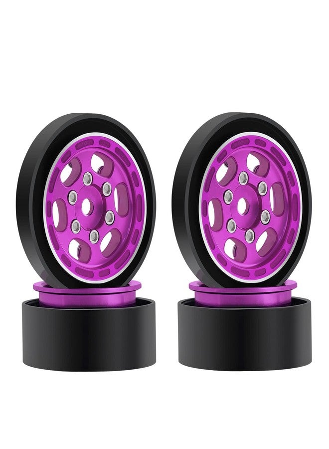 DJX 4PCS Brass 1.0inch Beadlock Wheel Hubs with Brass Rings for 1/18 Traxxas TRX4M Stock Wheel Tire(Pink) - Image 1